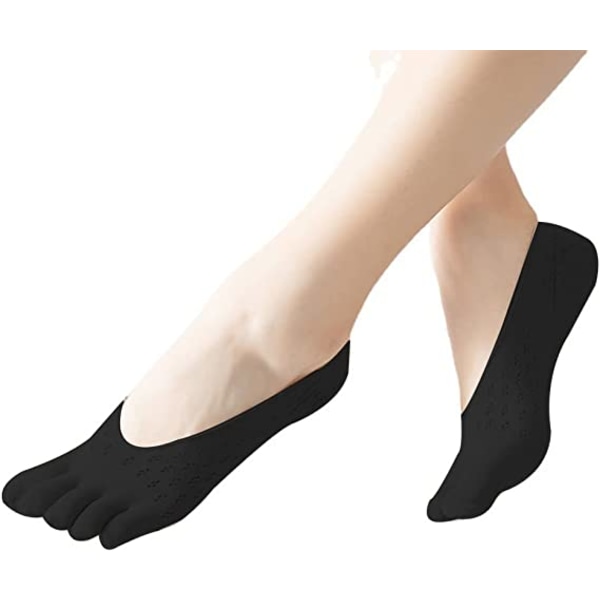 4 par tåsokker for kvinner 5 tær ueksponerte sklisikre sokker Lav