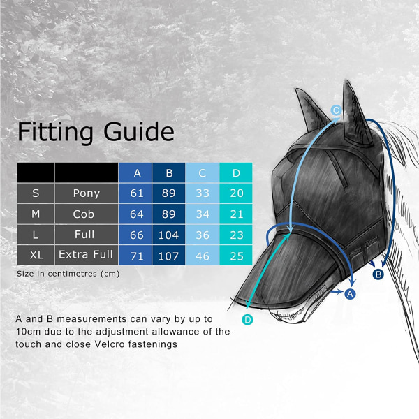 Fluemaske Anti-UV øre- og nesebeskyttelse Black Horse (XL)
