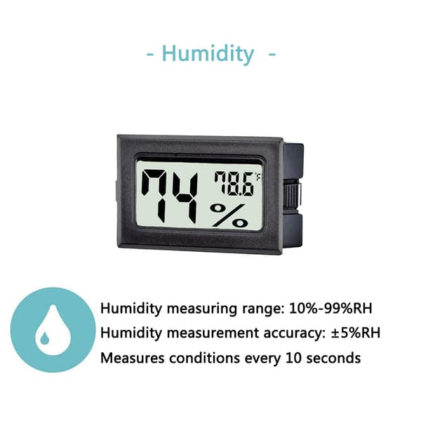 6-pak Mini Digital Termometer Hygrometer, Indendørs Temperatur og