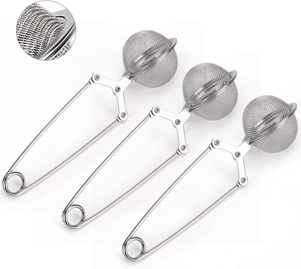 3 Pak Snap Ball Te-si, Premium Rustfrit Stål Te-si