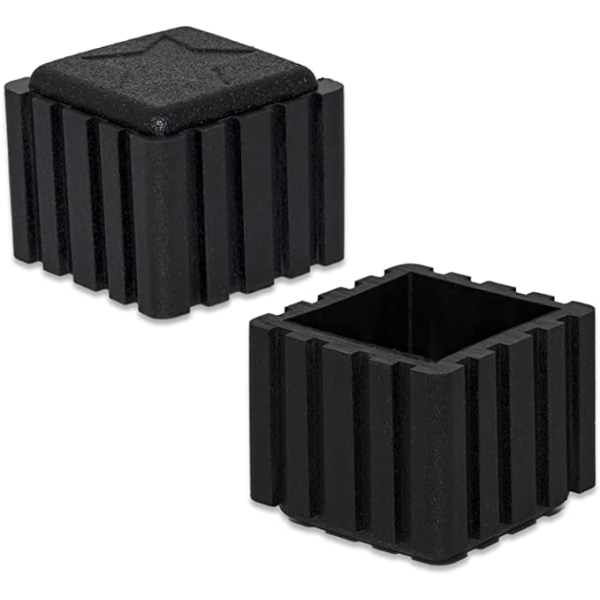 10-pak firkantede skridsikre møbelbetræk af syntetisk gummi, sort