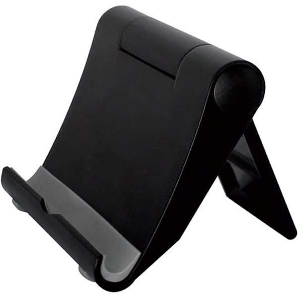 2 stk. Sort Telefonholder Skrivebord Bærbar Sort Telefonstativ Foldbart 360° Justerbar Smartphon