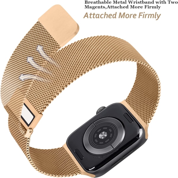 Rose gull - 1 stk YLK metallrem som er kompatibel med Apple Watch
