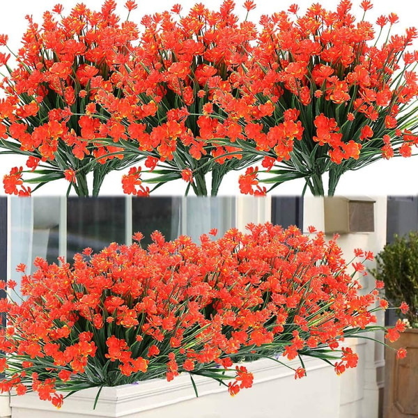 8 bundter udendørs kunstige falske blomster buske Uv-resistente