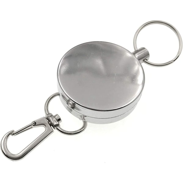 3 x Retractable Key Chains with Belt Clip and Steel Reel Chain,