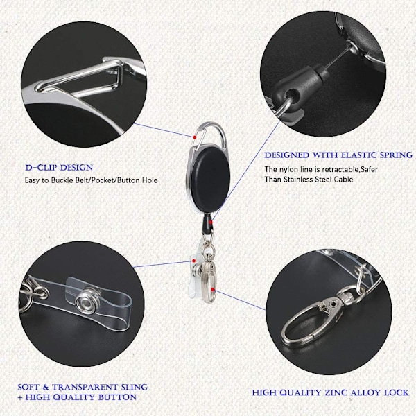 Retractable Key Holder - Pituus Retractable with Reinforced Spri