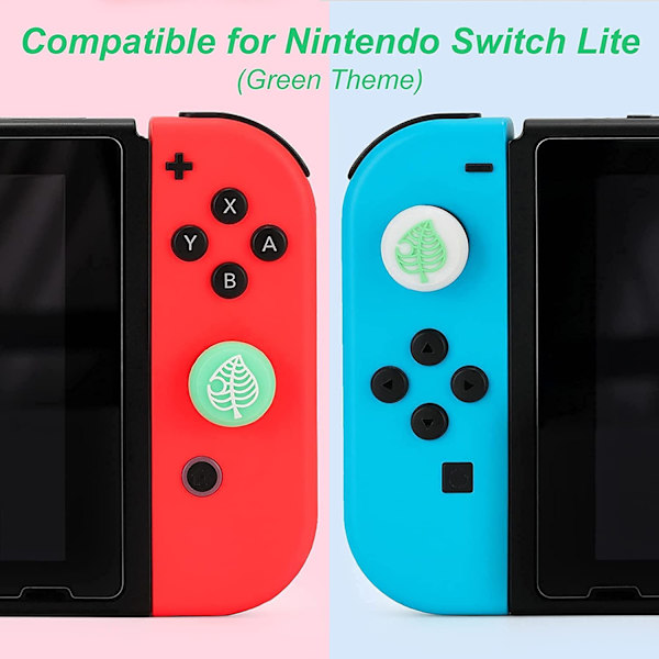 Sødt tommelfingergrebshætter (grønt blad) til Nintendo Switch/Switch Lit