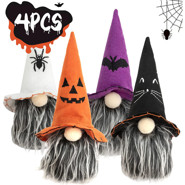 Halloween Plush Decorations Set of 4, Elf Doll for Home Décor Ho