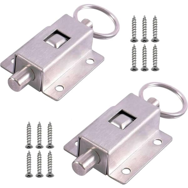 2 stk. Bolt Spring Automatisk, Skydelås, Rustfrit Stål Springlås