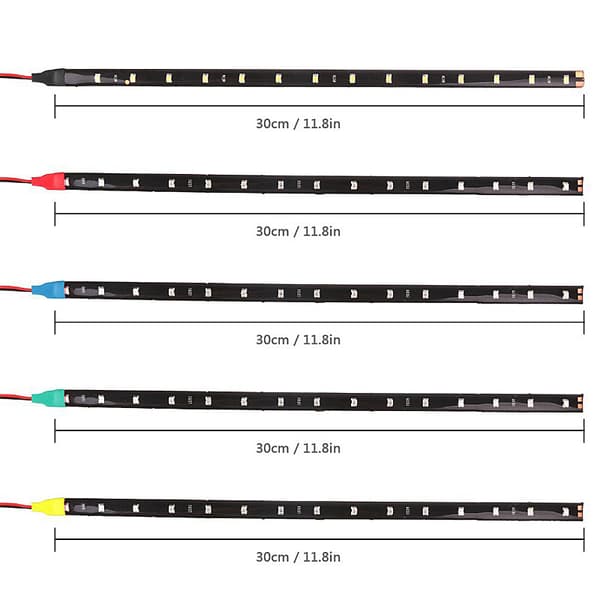 5-pak Multi Farve LED Strip Lys 12V Vandtæt til Bil