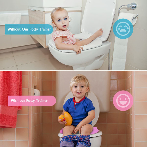 Bærbart pottesæde til småbørnsrejser (Pink Ugle) - Sammenfoldelig Ikke