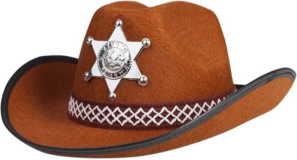 Børnesheriffhat, Brun One Size