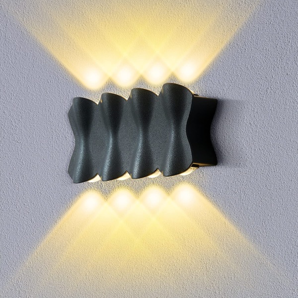 Utomhusvägglampa, IP65 Vattentät Vägglampa 8W Varmvitt 30