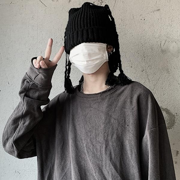 Personlig tofs smutsig fläta hatt stekt kyckling cool stickad