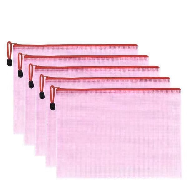 5 stk blå A4 plastmapper Ziplock dokumentmapper PVC meg