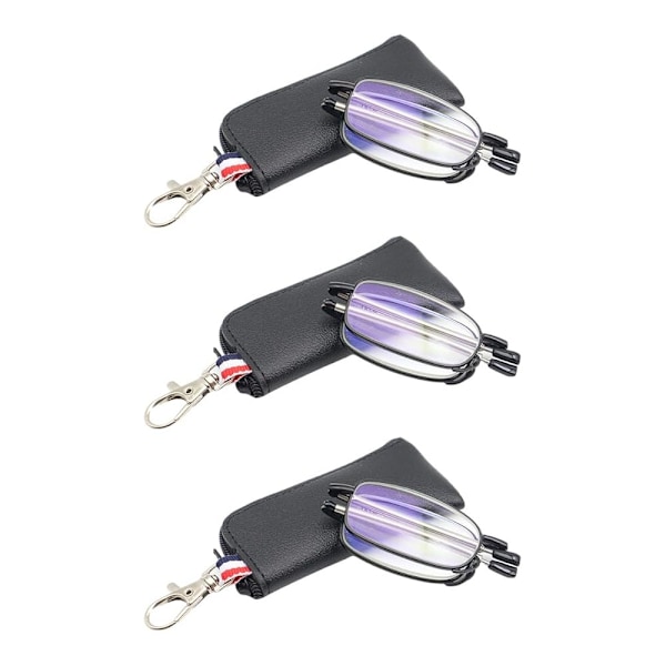 Sammenleggbare lesebriller for menn og kvinner, blålysblokkerende lesere med nøkkelring og kompakt etui (2.0 x)