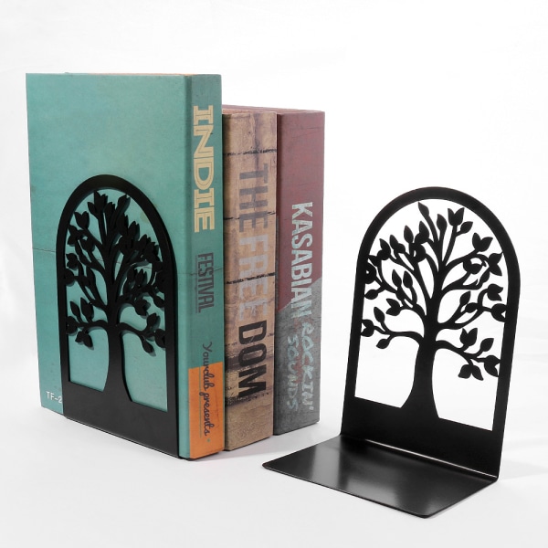 Livets træ dekorative bogstøtter, bogstøtter i kraftig metal, bla