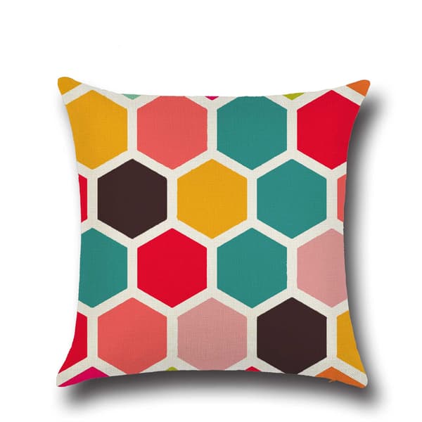4-pack, 45x45cm, Kuddfodral Växtblad Geometrisk Mönster