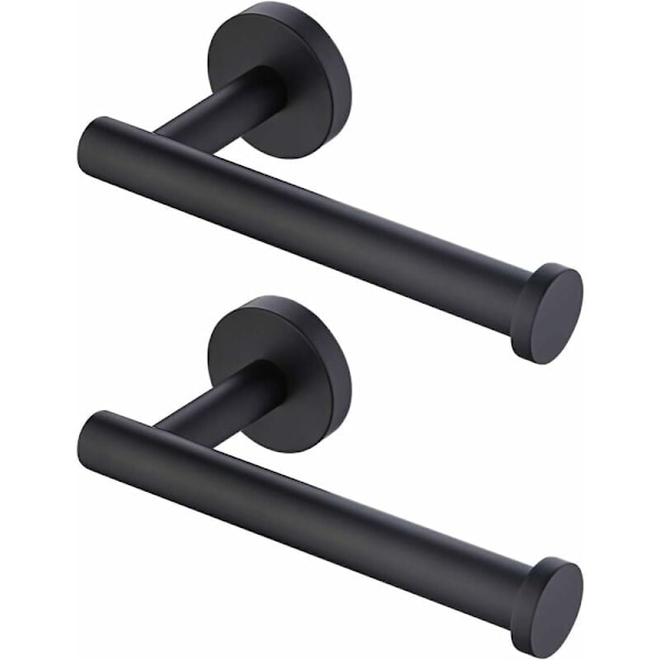 Matt svart toalettpapirdispenser for baderom, sett med 2 SUS304 S