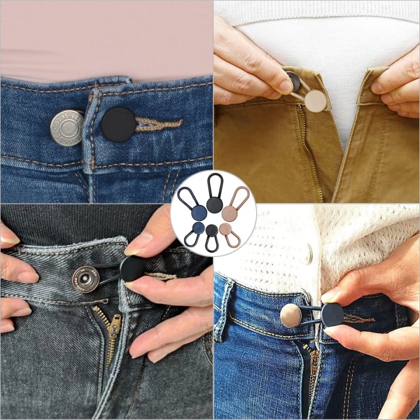 24 stk bukseutvidere knapper silikon midjeutvidere jeans knapper