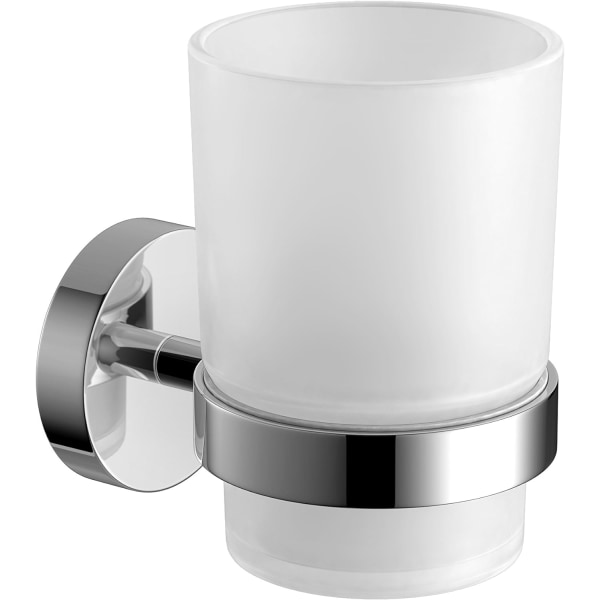 Modern väggmonterad tandborsthållare i krom, fyrkantig badrumsaccessoar