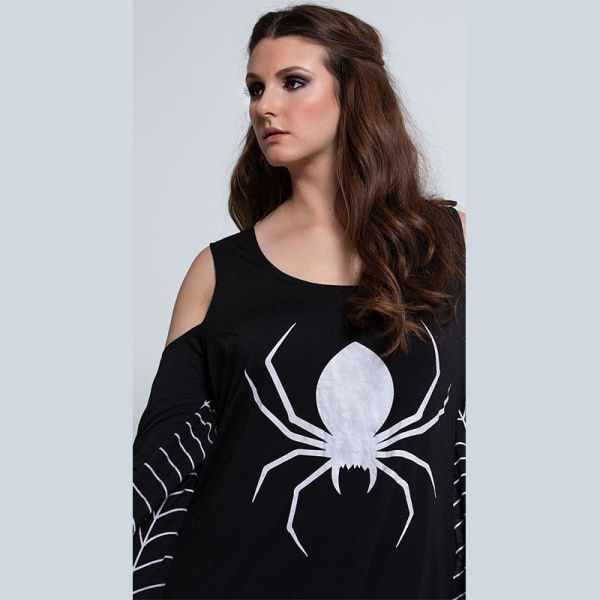 1 kpl Naisten Rentoutunut Halloweenin Pitkähihainen Paita-mekko, Cosplay