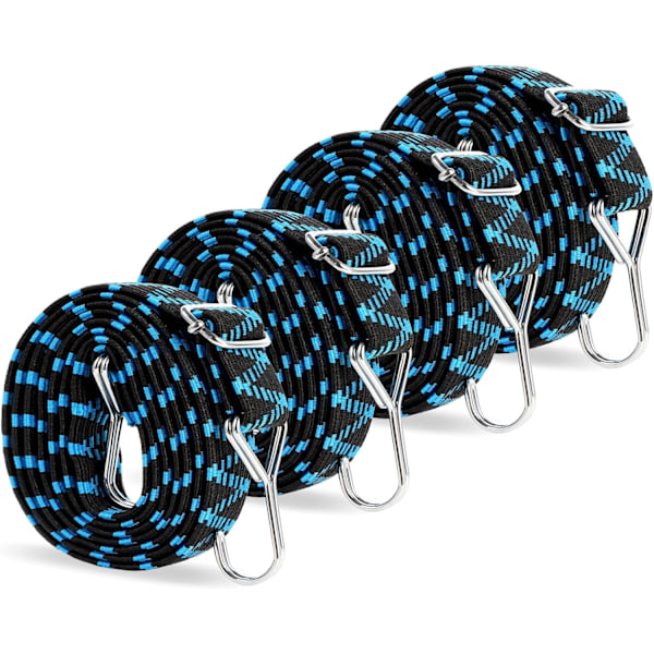 4x 2M elastiske spennere med kroker, justerbar elastisk spenner Bungee Bungee Flat Elast