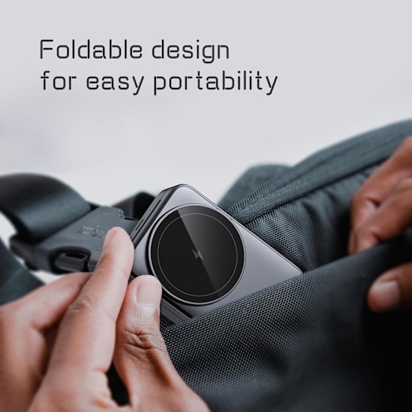 Vikbar 3-i-1 Laddstation för Apple, 15W Snabb Magnetisk Portabel Trådlös Laddare, Vikbar Trådlös Reseladdare