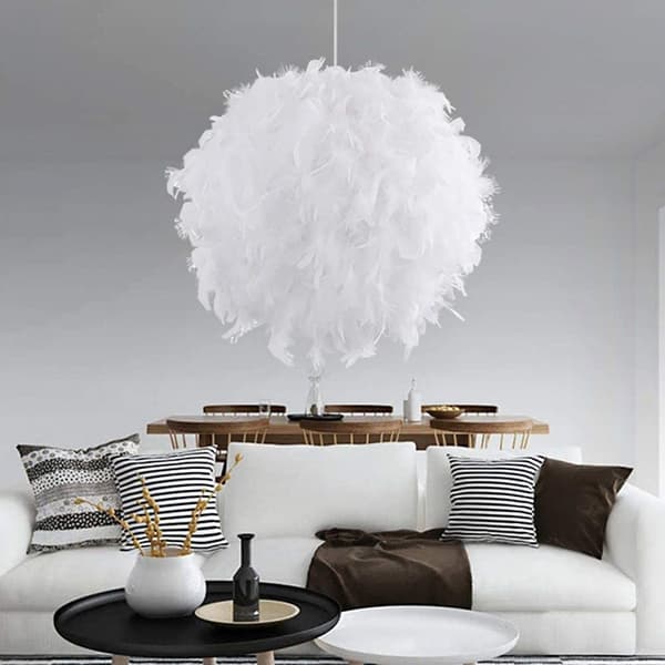 Fjer Pendellampe, Moderne 30CM Kugle Lysekrone, E27 Ceilin