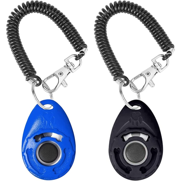 2-pack klicker för hundträning med handledsrem, klicker för husdjursträning