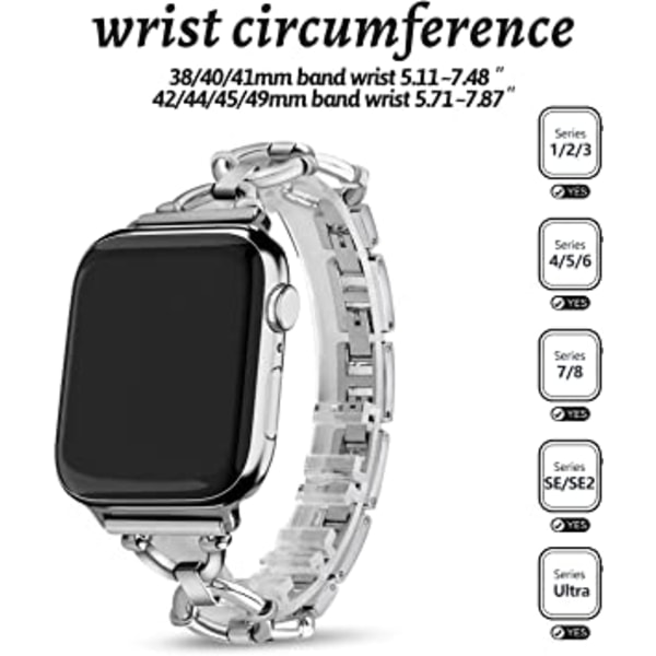 Rannekoru Apple Watch + Rannekoru Femme Yhteensopiva avec Apple Watc