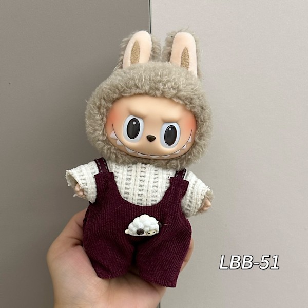 Labubu Tøjsæt Dukketilbehør til 15/17cm Labubu V2 V1 (LBB-51) (LBB-51)