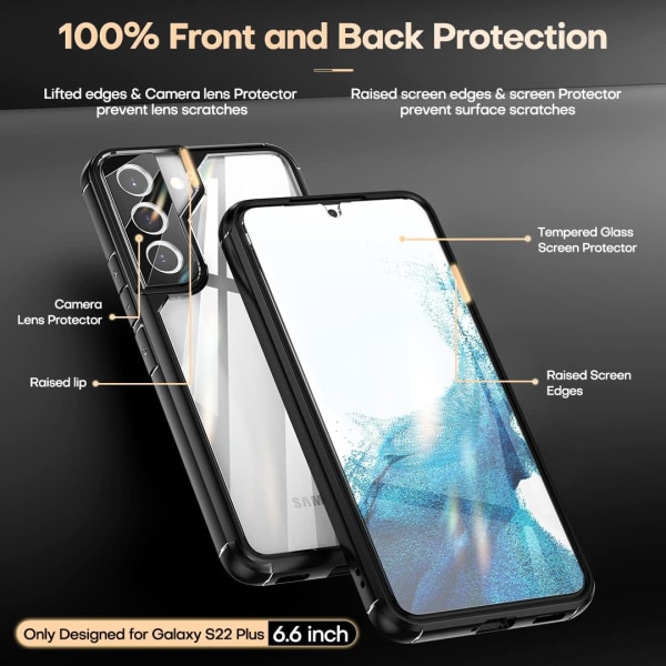 5 in 1 Iskunkestävä Suunniteltu Samsung Galaxy S22 Plus Case 5G 6:lle