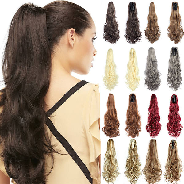 One Piece Ponytail Paryk (ca. 55 cm), Bølget Krøllet Ponytail Extension