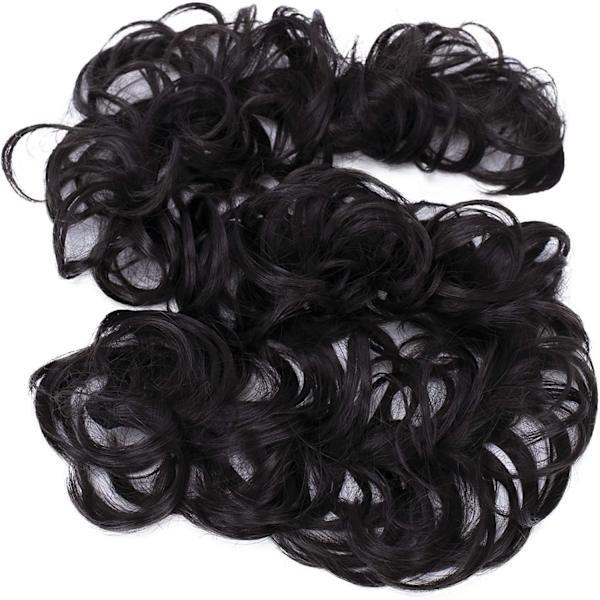 XXL-kokoinen hiuslisäke Scrunchie, jossa on hiukset ylhäällä, tuuheat kiharat Chignon Li