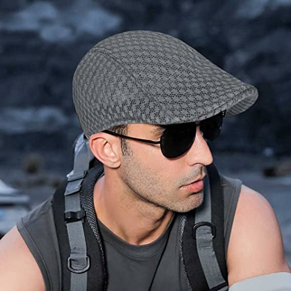 Harmaa Vintage mesh baretti ivy hat miesten litteä hattu hengittävä hattu golf