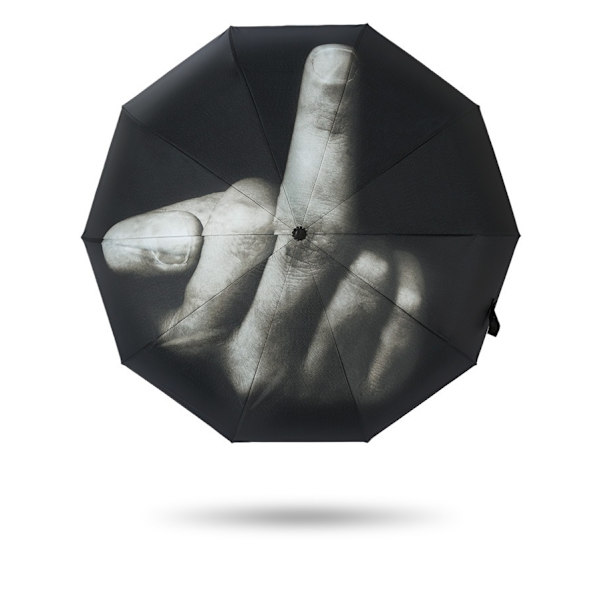Nyhed Midterste Finger Design Sort Paraply Cool Fashions Um