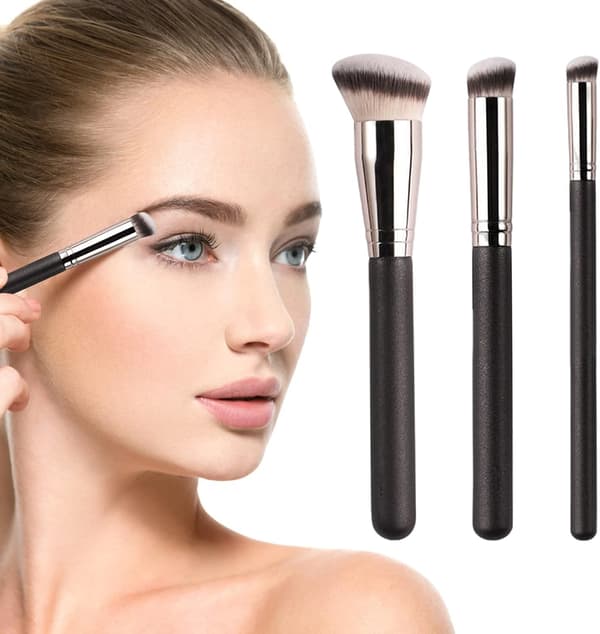 Øjenconcealerbørste, Foundationbørste, 3 stykker makeupbørster, C
