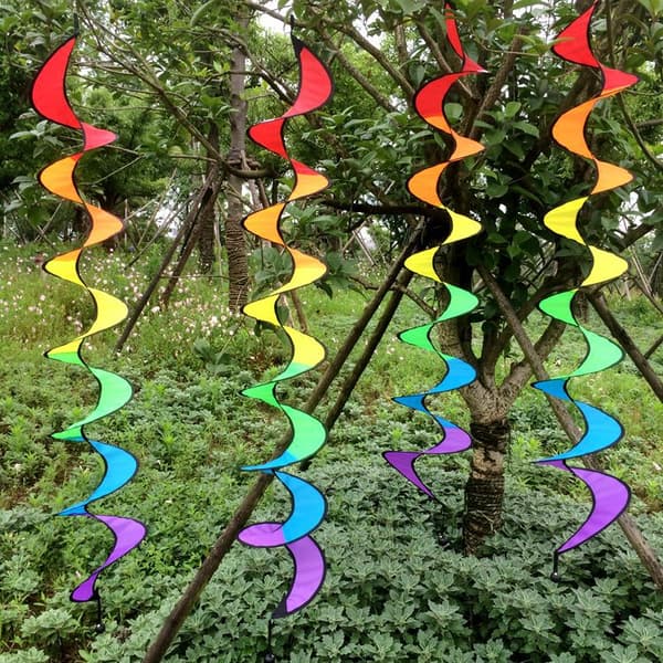 1 stk. Farverig Spiral Vindmølle Telt Vind Spinner til Have Hjem D