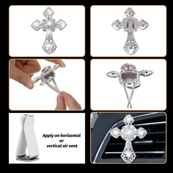 Bling Bils luftventilationsklemme Krystalkors Rhinestone Bils luftkonditionering