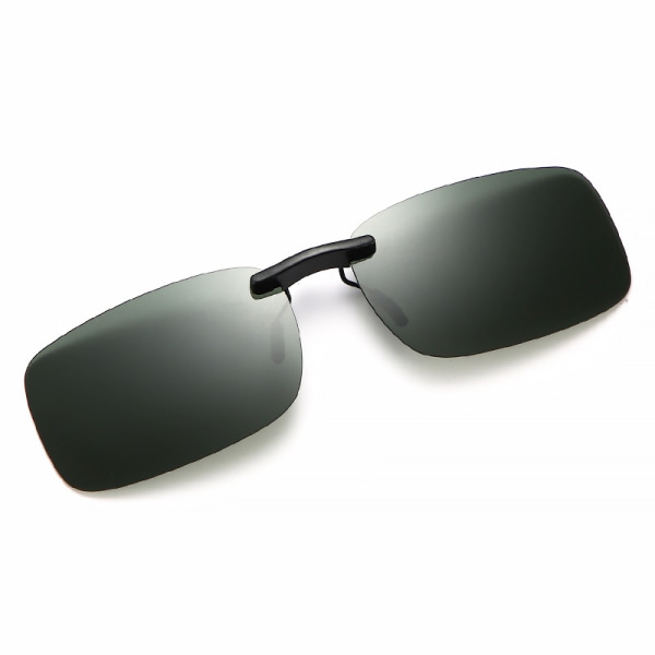 Polariserade clip-on solglasögon 2 stycken svarta mörkgröna män UV400