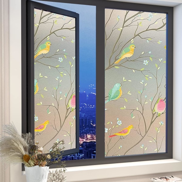 Electrostatic Window Film Anti-Peep Glass, Decorative, Blackout Anti-UV Frosted Opaque Glazing for Home Office Bedroom K