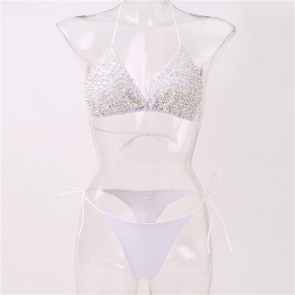 Pearls bikini badedrakt (hvit, m byste 80 - 88 cm) Bikini for kvinner