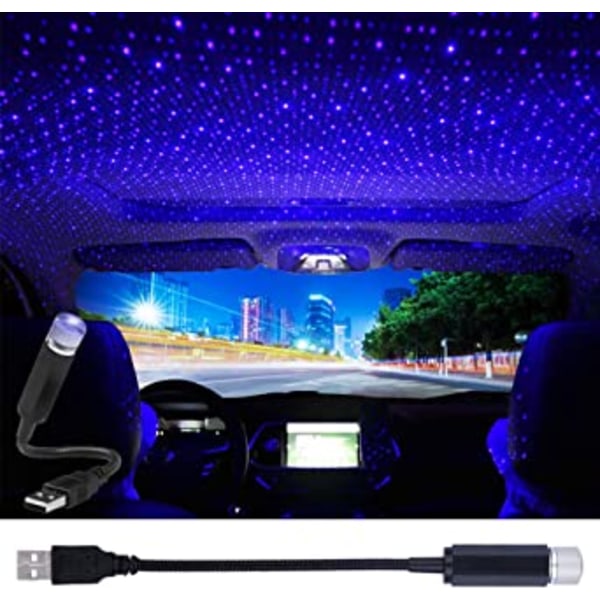 USB Star-projektor nattljus, biltaksljus, portabel justering