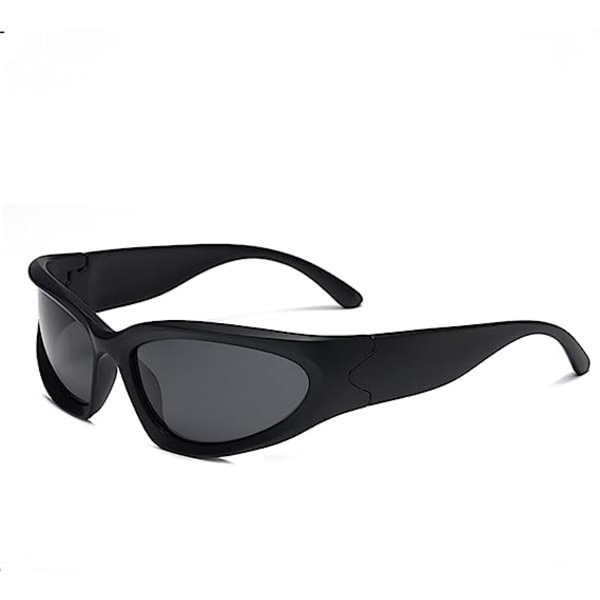 Vintage wrap around solglasögon för man svart polariserad sport ey