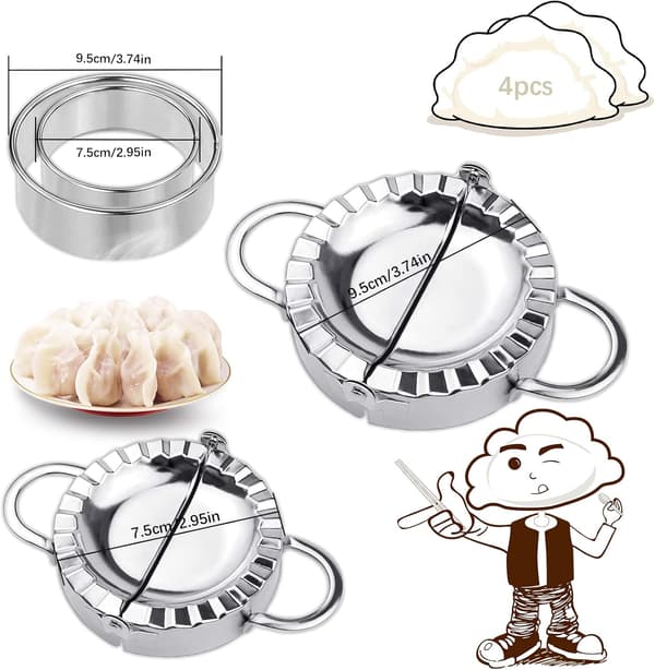 Rustfritt stål dumplingsform, 4 stykker Ravioli Maker og Ra