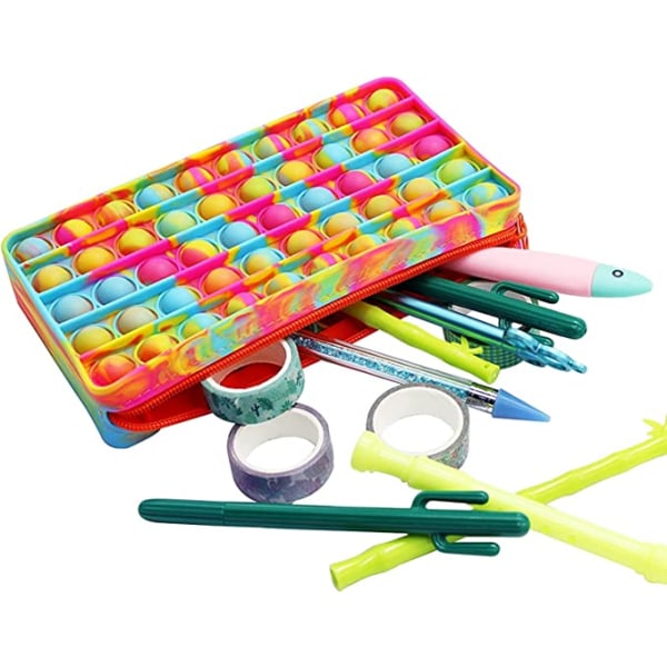 Ekstrudert boblefarget blyantboks (regnbuefarge), blyantboks,