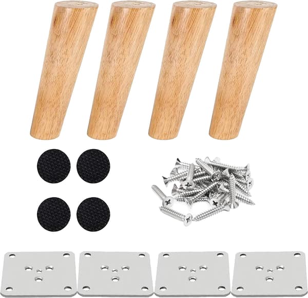 Set med 4 trämöbler Ben 15cm Snedställd soffbord