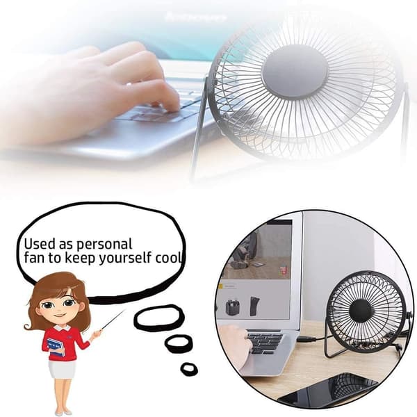 4 tommer miniventilator til bærbar computer 360 graders rotation bord USB