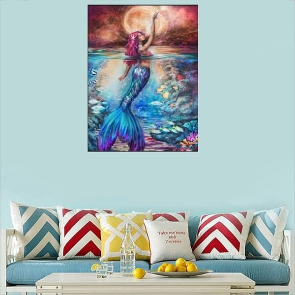 5D DIY Diamantmålning Mermaid Set Full Diamond 30 * 40cm,